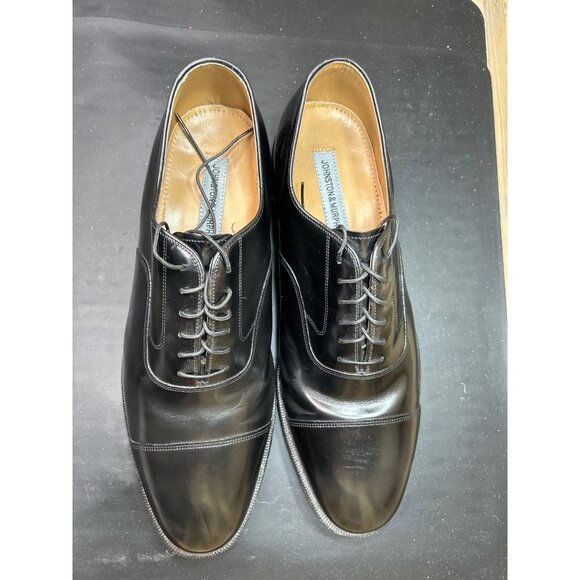 Johnston & Murphy Mens Black Leather Cap Toe Oxford Dress Shoes Size 13 D/B main image 6